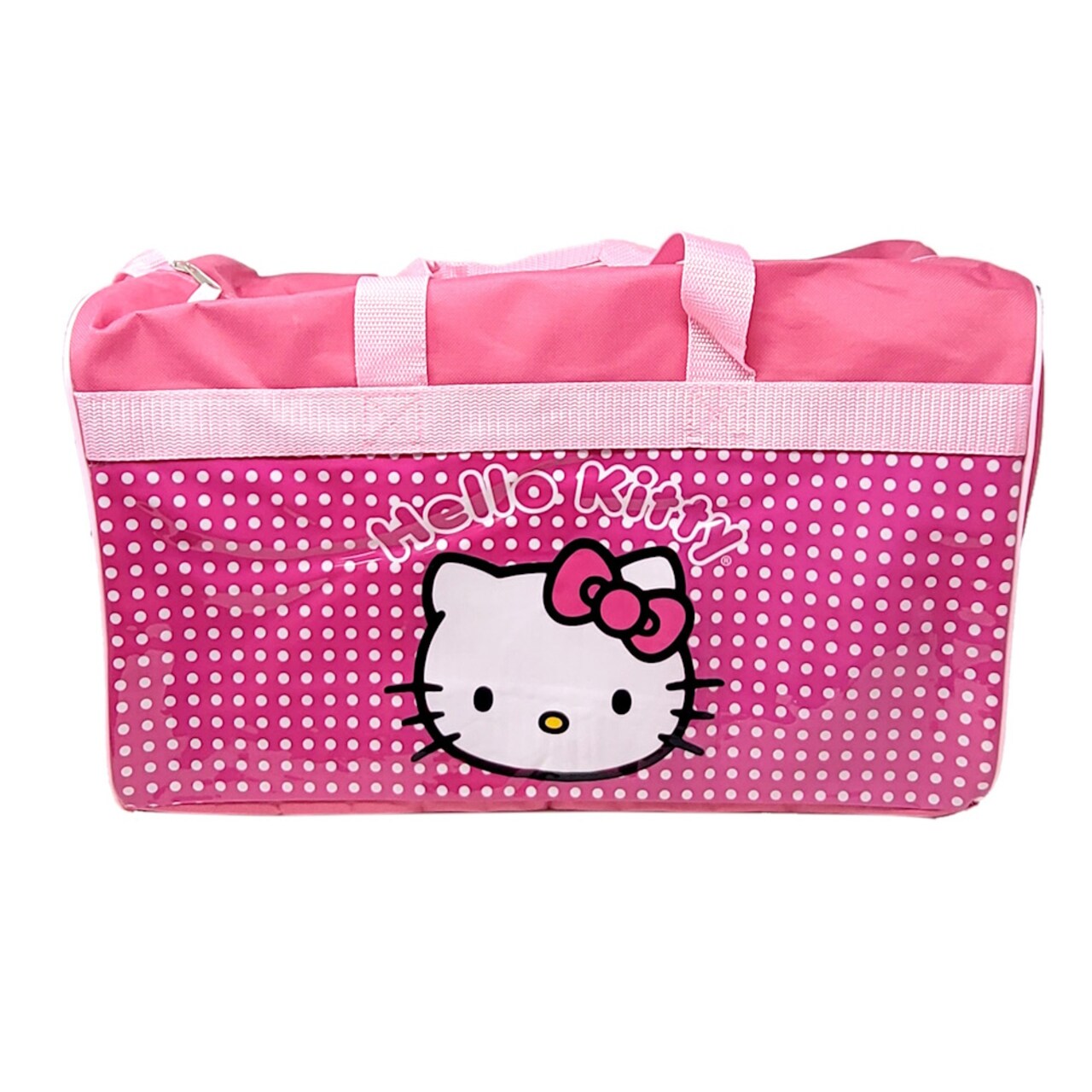 Hello Kitty Pink Polka Dot Kids Duffle Bag for Travel or Sports